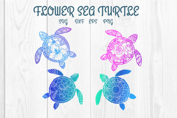 Download Flower Sea Turtle SVG DXF Cut Files - Svg dxf cut files Collection