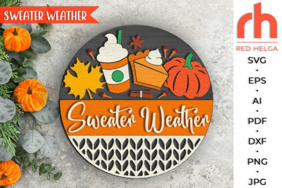 Download Sweater Weather SVG, Fall Door Sign DXF - Door sign Collection