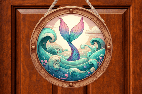 Download Pastel Ocean Wave Mermaid Door Sign - Door sign Collection