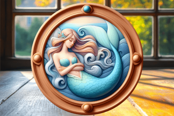 Download Artistic Mermaid Seascape Door Sign - Door sign Collection