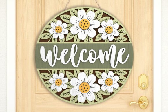 Download Floral Welcome Door Sign SVG - Door sign Collection