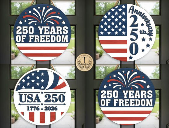 Download America 250th Anniversary Door Sign Svg - Door sign Collection