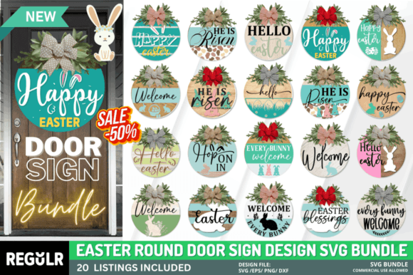 Download Easter Door Sign Svg Bundle - Door sign Collection