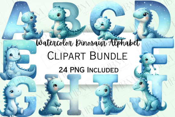 Download Watercolor Dinosaur Letters Clipart - Dinosaur letters Collection