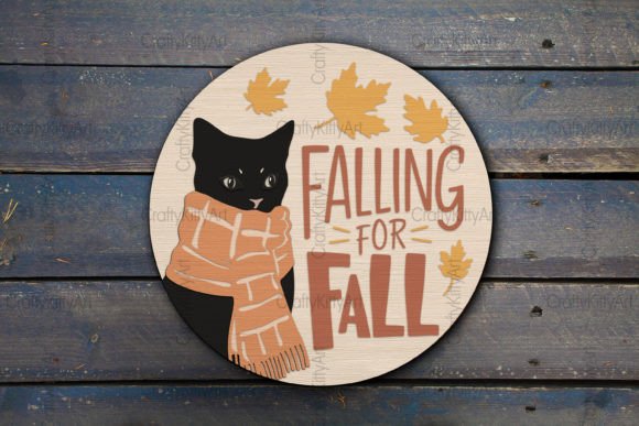 Download Falling for Fall 3D Cat Door Sign SVG - Door sign Collection