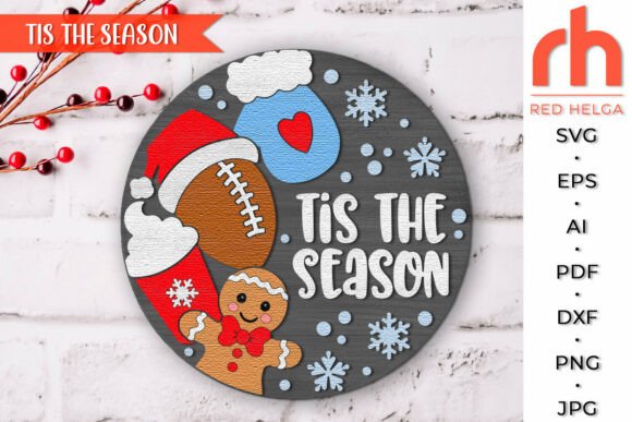 Download Tis the Season SVG, Football Door Sign - Door sign Collection