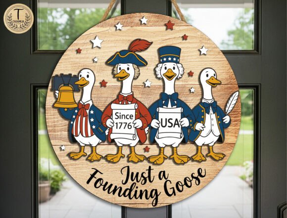 Download 4th of July Goose Door Sign Lasercut SVG - Door sign Collection